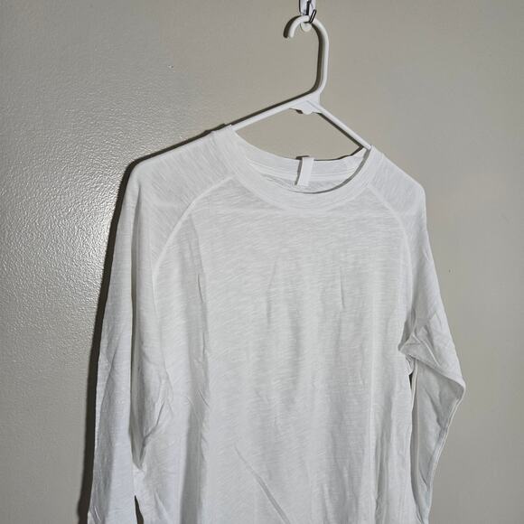 NWOT Zella White Long Sleeve Cotton T Shirt Sz XS Flawed - Picture 3 of 11